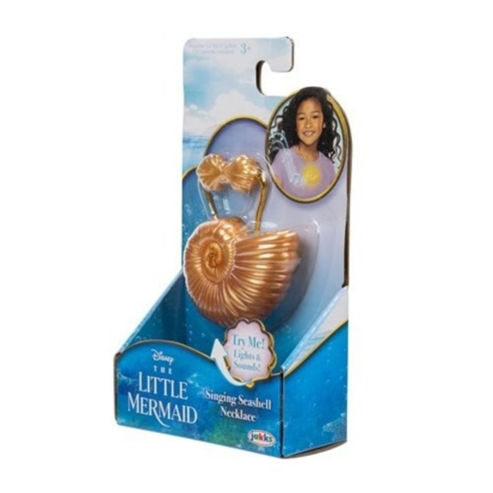 Disney Singing Seashell Necklace Kids OS Gold NEW Little Mermaid Lights Sounds - Picture 5 of 6